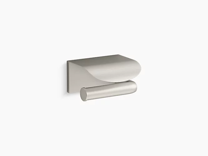 Avid Verticle Wall Mounted Toilet Paper Holder in Vibrant Brushed Moderne  Brass