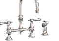 Newport Brass 9458-15 Kitchen Bridge Faucet with Side Spray - Polished Nickel