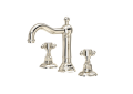 Rohl A1409XMPN-2 Acqui Column Spout Widespread Bathroom Faucet with Cross Handles - Polished Nickel