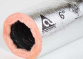Atco 36 5" x 25' Fiberglass Air Duct with R-6.0 Insulation, Silver Polyester Jacket and Black Polyester Core