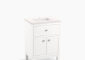 Kohler K-33530-ASB-0 Beauxline(R) 24" Bathroom Vanity Cabinet with Sink and Quartz Top - White