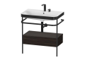 DURAVIT HP4742O6969 Happy D.2 Plus C-Bonded Furniture Washbasin With Metal Console and Overflow, C Shape, 30-5/8 in L x 19-3/8 in W x 33-1/2 in H, Wall Mount, DuraCeram®