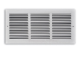 TRUaire™ 17312X06 1-Way Stamped Face Return Air Grille, 12 in W x 6 in H x 1/4 in THK, 103 to 239 cfm, Steel, White Powder Coated, Import
