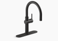 Kohler K-22975-BL Crue Single-Handle Bar Faucet - Matte Black