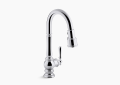 Kohler K-99261-CP Artifacts Single Handle Kitchen Faucet with Pull Down Spray - Polished Chrome
