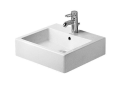 DURAVIT 0454500000 045450 Vero Furniture Washbasin With Overflow and Faucet Deck, Rectangle Shape, 19-5/8 in L x 18-1/2 in W x 6-7/8 in H, Wall Mounting, Ceramic, White, Import