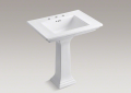 Kohler K-2268-8-0 Memoirs Stately Pedestal Bathroom Sink - White