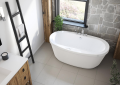 MAAX® 105359-055-001 Jazz® F 2-Piece Bathtub, Aerofeel, 66 in L x 36 in W, Center Drain, White