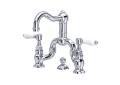 ROHL A1419LPAPC-2 Acqui Deck Mount Bridge Bathroom Faucet - Polished Chrome