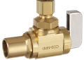 Dahl 621-23L-30 1/2 inch Street x 1/4 inch OD Compression 1/4-Turn Angled Stop Valve - Rough Brass