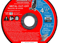 Diablo DBD045040101F 4-1/2 inch Aluminum Oxide Blend Thin Kerf Angle Grinder Cut Off Disc