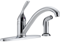Delta 400-DST Classic Single Handle Kitchen Faucet with Side Spray - Chrome