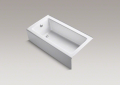 Kohler K-875-0 60 inch x 32 inch Bellwether Series Alcove Bath Tub with Left-Hand Drain - White