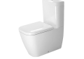 DURAVIT 2134090092 Happy D.2 Dual Flush Close Coupled Toilet Bowl, White, Elongated Shape, 15-3/4 in H Rim