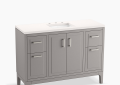 Kohler K-33554-ASB-1WT Seer(R) 48" Bathroom Vanity Cabinet with Sink and Quartz Top - Mohair Grey