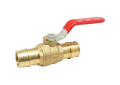 Red and White 5015AB-1 Lead Free Brass 1 inch PEX x 1 inch PEX Full Port Ball Valve