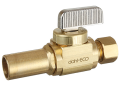 Dahl  521-23L-31 1/2 inch Street x 3/8 inch OD Compression 1/4-Turn Straight Stop Valve - Rough Brass