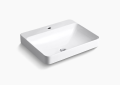 Kohler K-2660-1-0 Vox Vessel Bathroom Sink with Single Faucet Hole - White