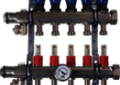 Viega 16037 Nine SVC Outlet Stainless Steel Manifold with 1-1/4 inch Union and 1 inch MIPS Connections