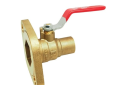 Red and White 2419-1 Brass 1 inch Sweat Circulator Full Port Ball Valve Rotating Flange with Nuts and Bolts
