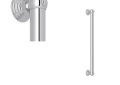 Perrin & Rowe 1260APC Rohl Cross Collection Decorative Grab Palladian, 18 in L, Polished Chrome, Solid Brass, Import