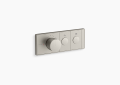 Kohler K-26346-9-BN Anthem(TM) Two-Outlet Recessed Mechanical Thermostatic Valve Control - Vibrant Brushed Nickel