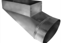 Southwark 128R4126 4" x 12" - 6" 26 Gauge Warm Air End Oval Register Boot