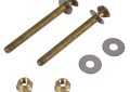 Oatey 90174 Hercules Johni-Bolt XL Pair of 5/16 inch x 3-1/2 inch Long Solid Brass Closet Bolts with Nuts and Washers