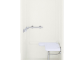 Sterling 62055115-0 39-3/8 inch x 65-1/4 inch Transfer Shower with Seat and Grab Bar - White
