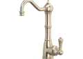 Perrin & Rowe U.1323LS-STN-2 Edwardian Georgian C-Spout Hot Water Faucet, 0.5 gpm Flow Rate, Nickel, Import