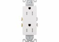 Eaton TR1107W Residential Grade Decorator Duplex Receptacle - White