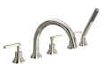 ROHL A2214LMPN Lombardia 5-Hole Deck Mount Tub Filler with C-Spout - Polished Nickel