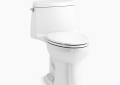 Kohler K-30810-0 Santa Rosa(TM) One-Piece Compact Elongated Toilet, 1.28 GPF - White