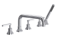 ROHL A2224LMAPC Lombardia 5-Hole Deck Mount Tub Filler with U-Spout - Polished Chrome