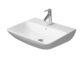 DURAVIT 2335600000 233560 ME by Starck Washbasin With Overflow and Faucet Deck, Rectangle Shape, 23-5/8 in L x 18-1/8 in W x 7-1/8 in H, Wall Mounting, Ceramic, White, Import
