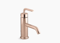 Kohler K-14402-4A-RGD Purist(R) Single-Handle Bathroom Sink Faucet with Straight Lever Handle - Vibrant Rose Gold
