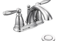 Moen 6610 Brantford Two Handle Centerset Low Arc Bathroom Faucet - Chrome