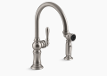 Kohler K-99262-VS Artifacts Single Handle Kitchen Faucet with Side Spray - Vibrant Stainless