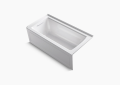 Kohler K-1946-LA-0 60 inch x 30 inch Archer Series Alcove Bath Tub with Left-Hand Drain - White