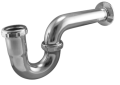 Oatey 704-1 Dearborn 1-1/2 inch 17 Gauge Brass "P" Trap with Flat Escutcheon less Cleanout - Chrome