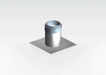 Centrotherm Eco Systems InnoFlue® IAFRF08 Flat Roof Flashing, Stainless Steel, 8 in Pipe, 20 in W x 20 in L Base, Domestic