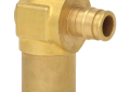 Uponor Q4387575 3/4 inch Brass Baseboard 90 Degree Elbow - Expansion x Hub