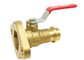 Red and White 2420F-1 EzPress Brass 1 inch Press Circulator Full Port Ball Valve Rotating Flange with Nuts and Bolts