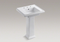 Kohler K-2844-8-0 Tresham Pedestal Widespread Bathroom Sink - White