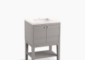 Kohler K-33523-ASB-1WT Helst(TM) 24" Bathroom Vanity Cabinet with Sink and Quartz Top - Mohair Grey