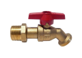 Red and White RW-315-3/4 Brass 3/4 inch Male Quarter Turn Ball Valve Boiler Drain