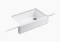 Kohler K-6489-0 Whitehaven Self-Trimming Under-Mount Apron-Front Kitchen Sink - White