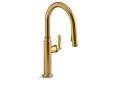 Kohler(R) K-28358-2MB Edalyn(TM) by Studio McGee Pull-Down Kitchen Sink Faucet with Three-Function Sprayhead - Vibrant Brushed Moderne Brass