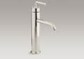 Kohler 14404-4A-SN Tall Single-Control Lavatory Faucet, Straight Lever Handle