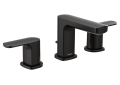 Moen® T6920BL Widespread Bathroom Faucet, Rizon™, Commercial, 1.2 gpm Flow Rate, 3-1/2 in H Spout, 8 to 16 in Center, Matte Black, 2 Handles, Lift Rod Drain, Domestic